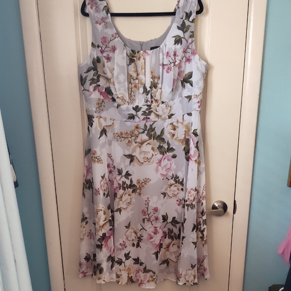 Connected Apparel Pink Sleeveless Scoop Neck Midi Dress